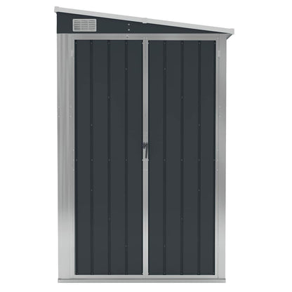 Capanno da Giardino a Parete Antracite 118x194x178 cm Acciaio | homemem39