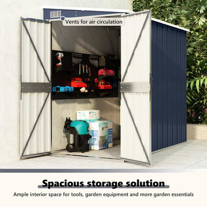 Capanno da Giardino a Parete Antracite 118x194x178 cm Acciaio - homemem39
