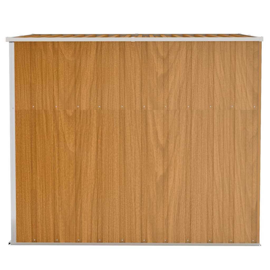 Capanno Giardino a Parete Marrone 118x194x178cm Acciaio Zincato