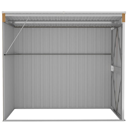 Capanno Giardino a Parete Marrone 118x194x178cm Acciaio Zincato