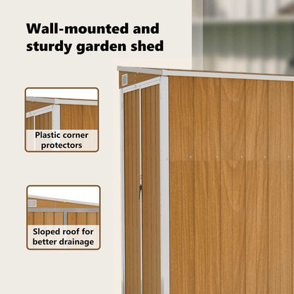 Capanno Giardino a Parete Marrone 118x194x178cm Acciaio Zincato | homemem39