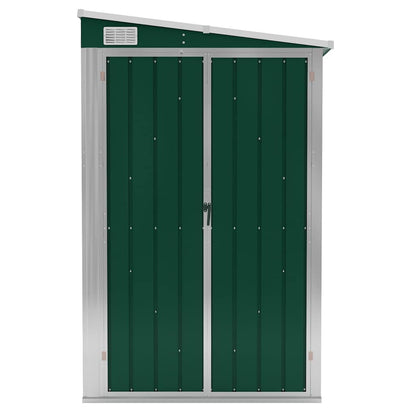 Capanno Giardino a Parete Verde 118x288x178 cm Acciaio Zincato