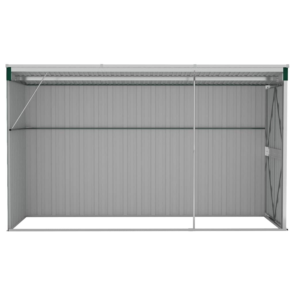 Capanno Giardino a Parete Verde 118x288x178 cm Acciaio Zincato