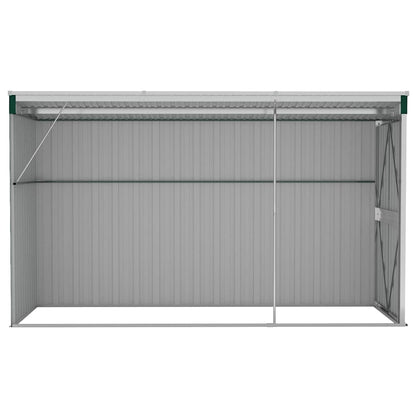Capanno Giardino a Parete Verde 118x288x178 cm Acciaio Zincato