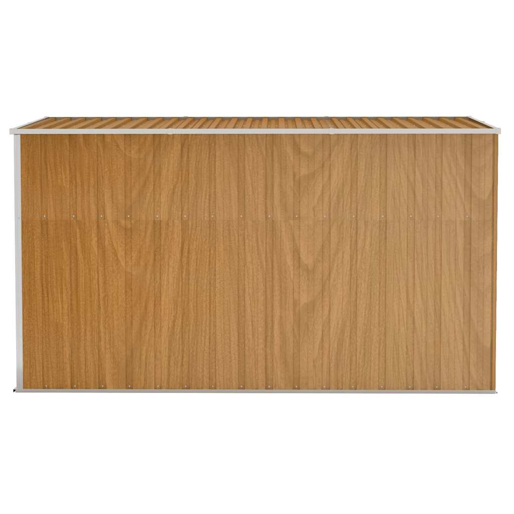 Casetta da giardino a muro marrone 118x288x178 cm