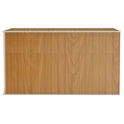 Casetta da giardino a muro marrone 118x288x178 cm