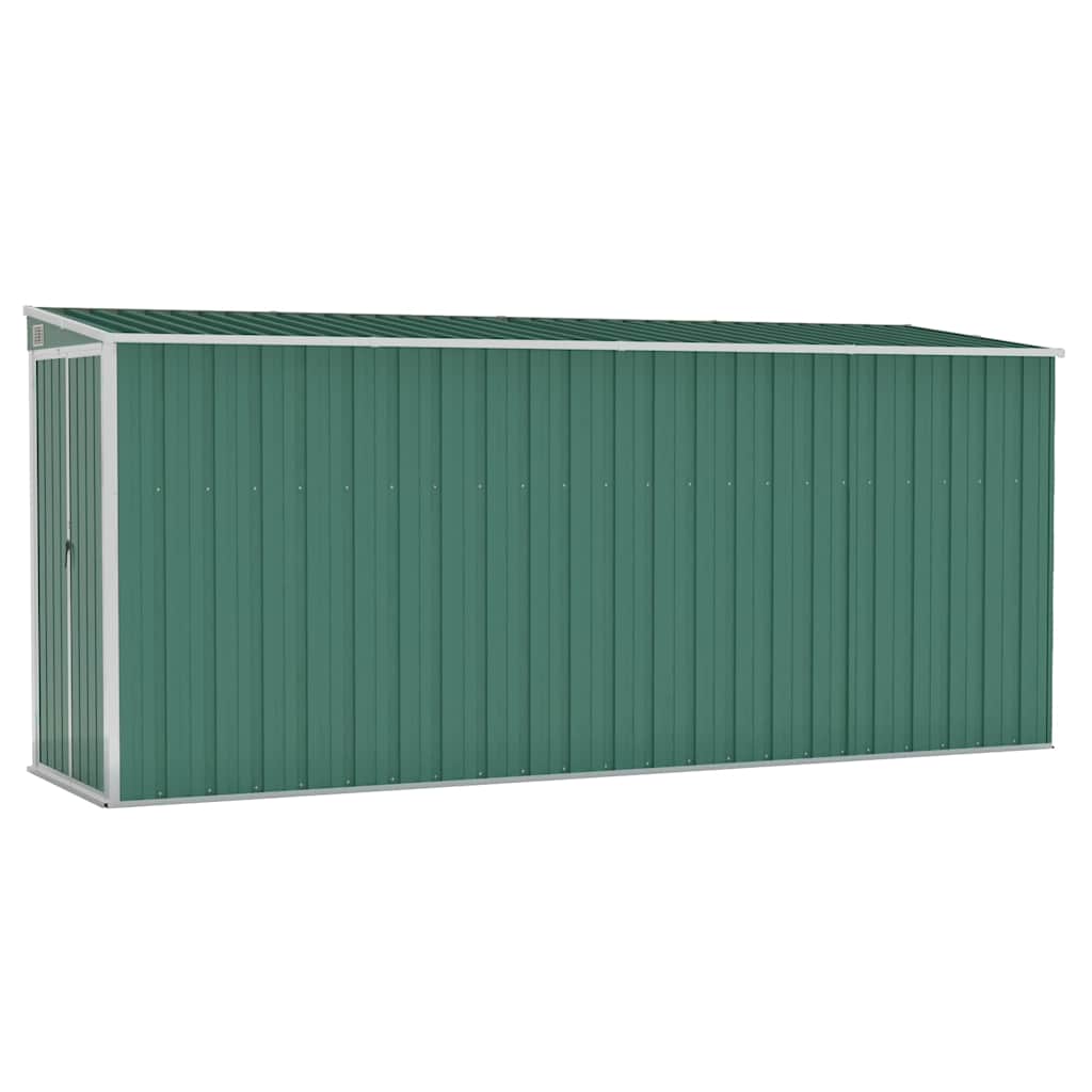 Capanno Giardino a Parete Verde 118x382x178 cm Acciaio Zincato - homemem39