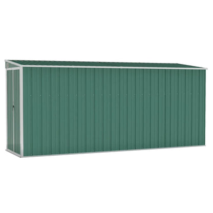 Capanno Giardino a Parete Verde 118x382x178 cm Acciaio Zincato - homemem39