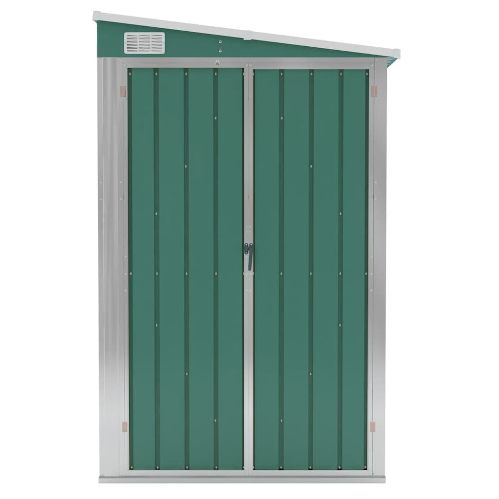 Capanno Giardino a Parete Verde 118x382x178 cm Acciaio Zincato - homemem39