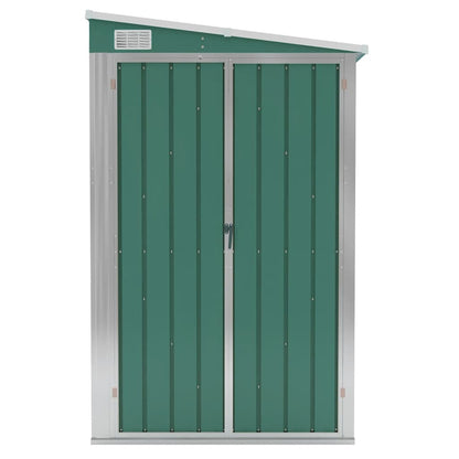 Capanno Giardino a Parete Verde 118x382x178 cm Acciaio Zincato - homemem39