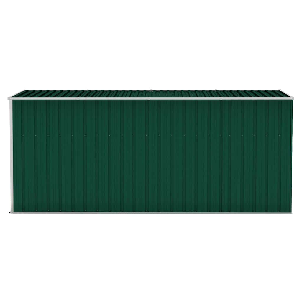 Capanno Giardino a Parete Verde 118x382x178 cm Acciaio Zincato