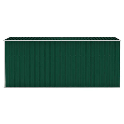 Capanno Giardino a Parete Verde 118x382x178 cm Acciaio Zincato