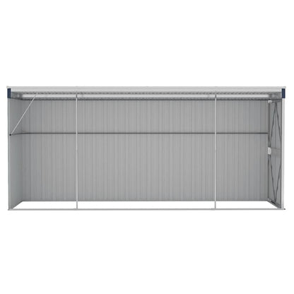 Capanno da Giardino a Parete Antracite 118x382x178 cm Acciaio - homemem39