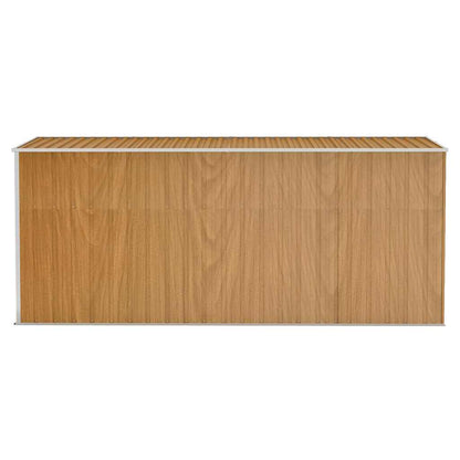 Casetta da giardino a muro marrone 118x382x178 cm