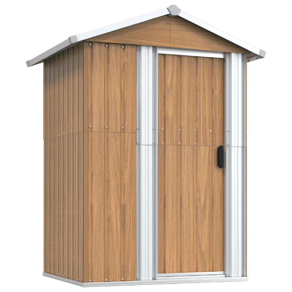 Casetta da giardino marrone 126x97,5x177 cm in acciaio zincato | homemem39