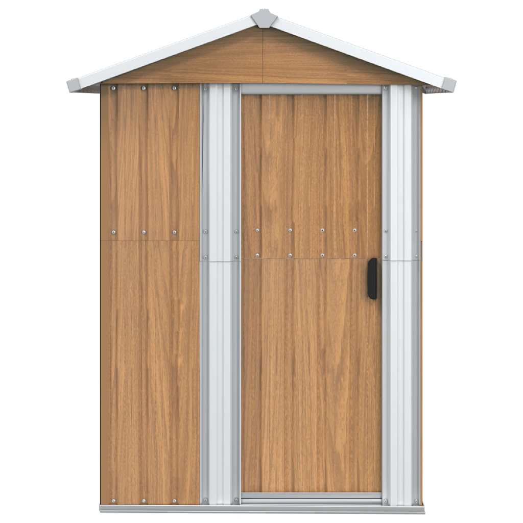 Casetta da giardino marrone 126x97,5x177 cm in acciaio zincato | homemem39