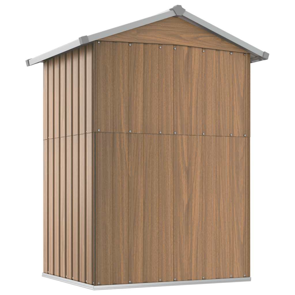 Casetta da giardino marrone 126x97,5x177 cm in acciaio zincato | homemem39