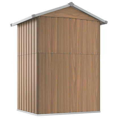 Casetta da giardino marrone 126x97,5x177 cm in acciaio zincato | homemem39