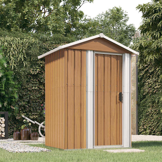 Casetta da giardino marrone 126x97,5x177 cm in acciaio zincato | homemem39