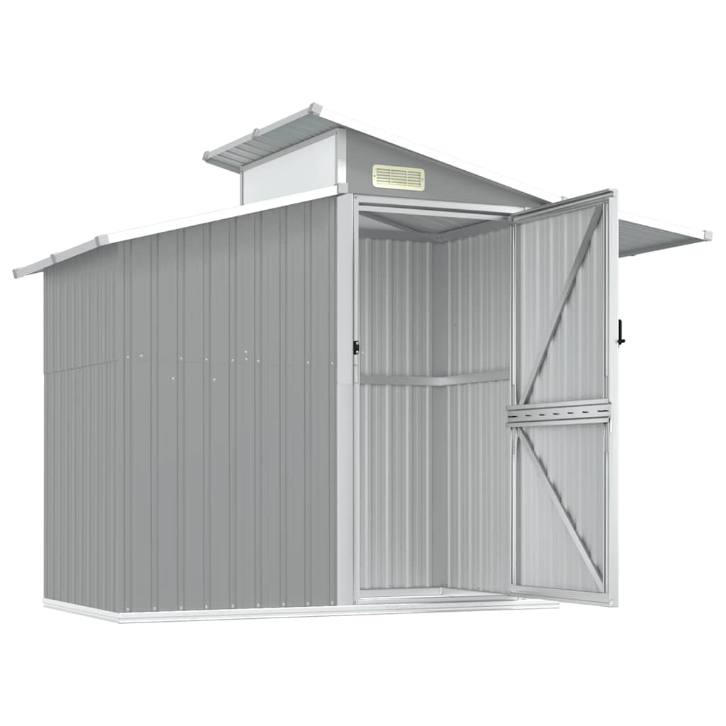 Capanno da Giardino Grigio 270x130x208,5 cm Acciaio Zincato | homemem39