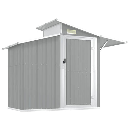 Capanno da Giardino Grigio 270x130x208,5 cm Acciaio Zincato | homemem39