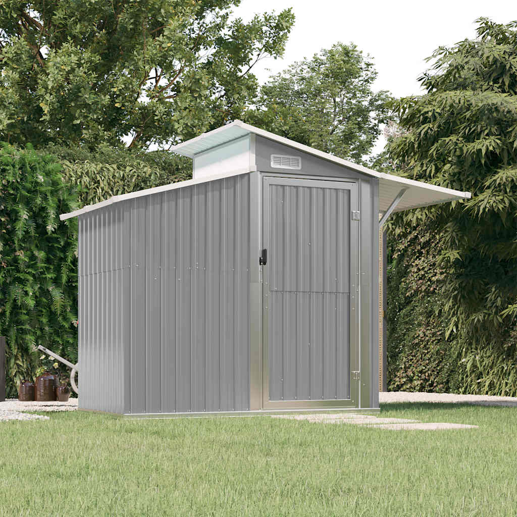 Capanno da Giardino Grigio 270x130x208,5 cm Acciaio Zincato | homemem39