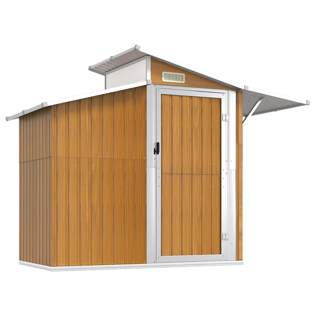 Capanno da Giardino Marrone 270x130x208,5 cm Acciaio Zincato | homemem39