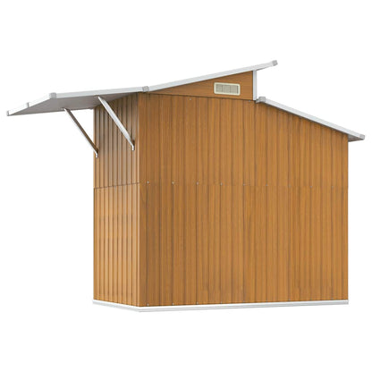 Capanno da Giardino Marrone 270x130x208,5 cm Acciaio Zincato | homemem39
