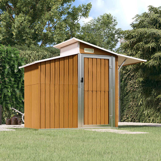 Capanno da Giardino Marrone 270x130x208,5 cm Acciaio Zincato | homemem39