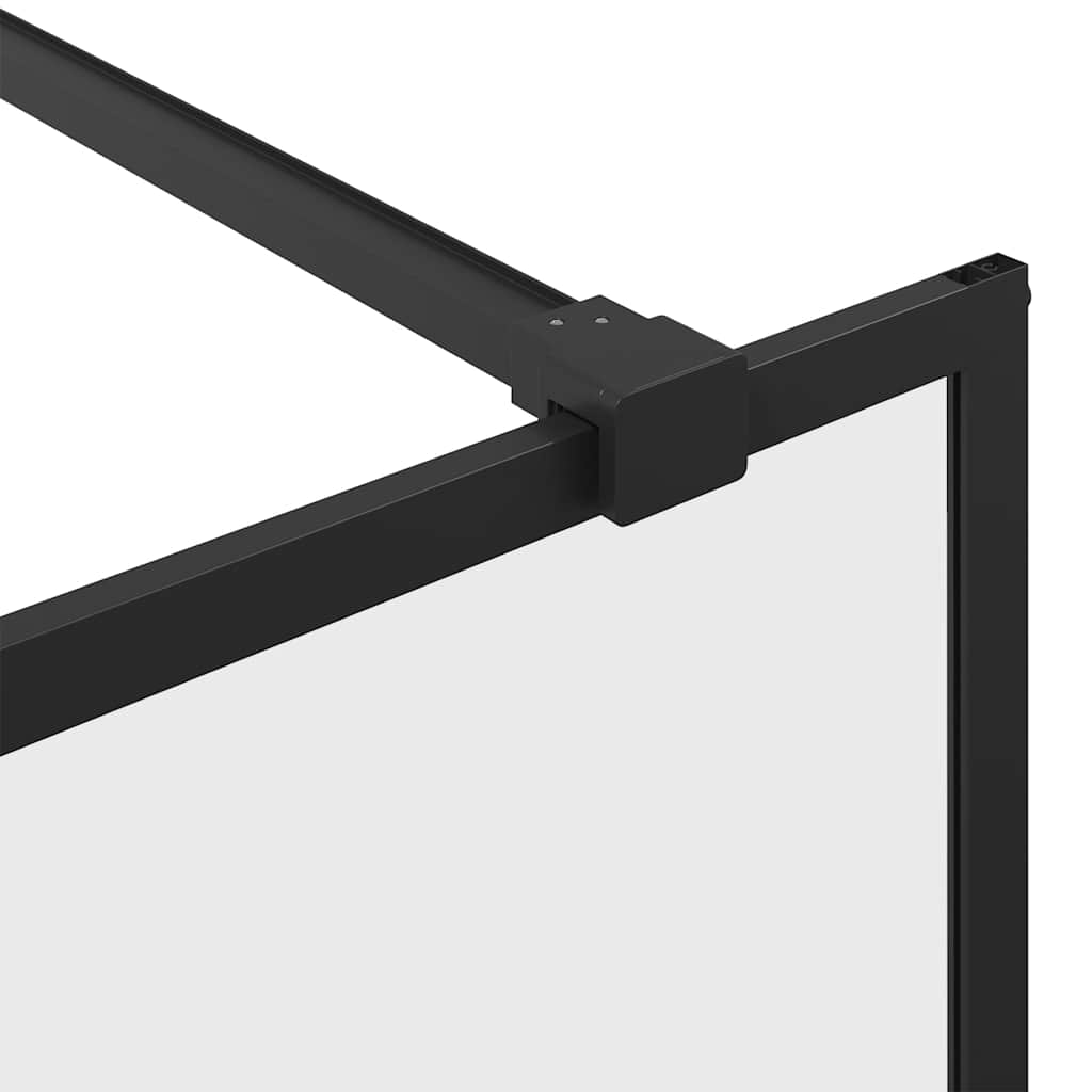 Parete Doccia Walk-in in Vetro Trasparente ESG Nera 80x195 cm | homemem39