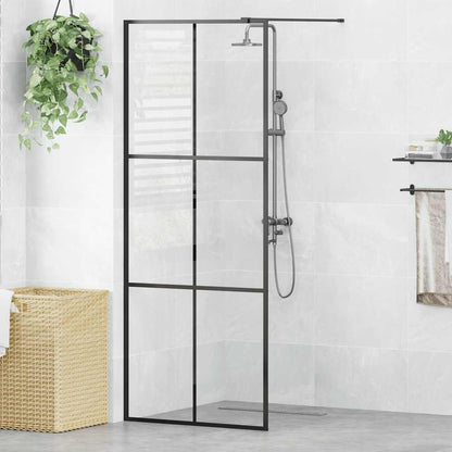 Parete Doccia Walk-in in Vetro Trasparente ESG Nera 80x195 cm | homemem39