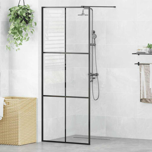 Parete Doccia Walk-in in Vetro Trasparente ESG Nera 80x195 cm | homemem39