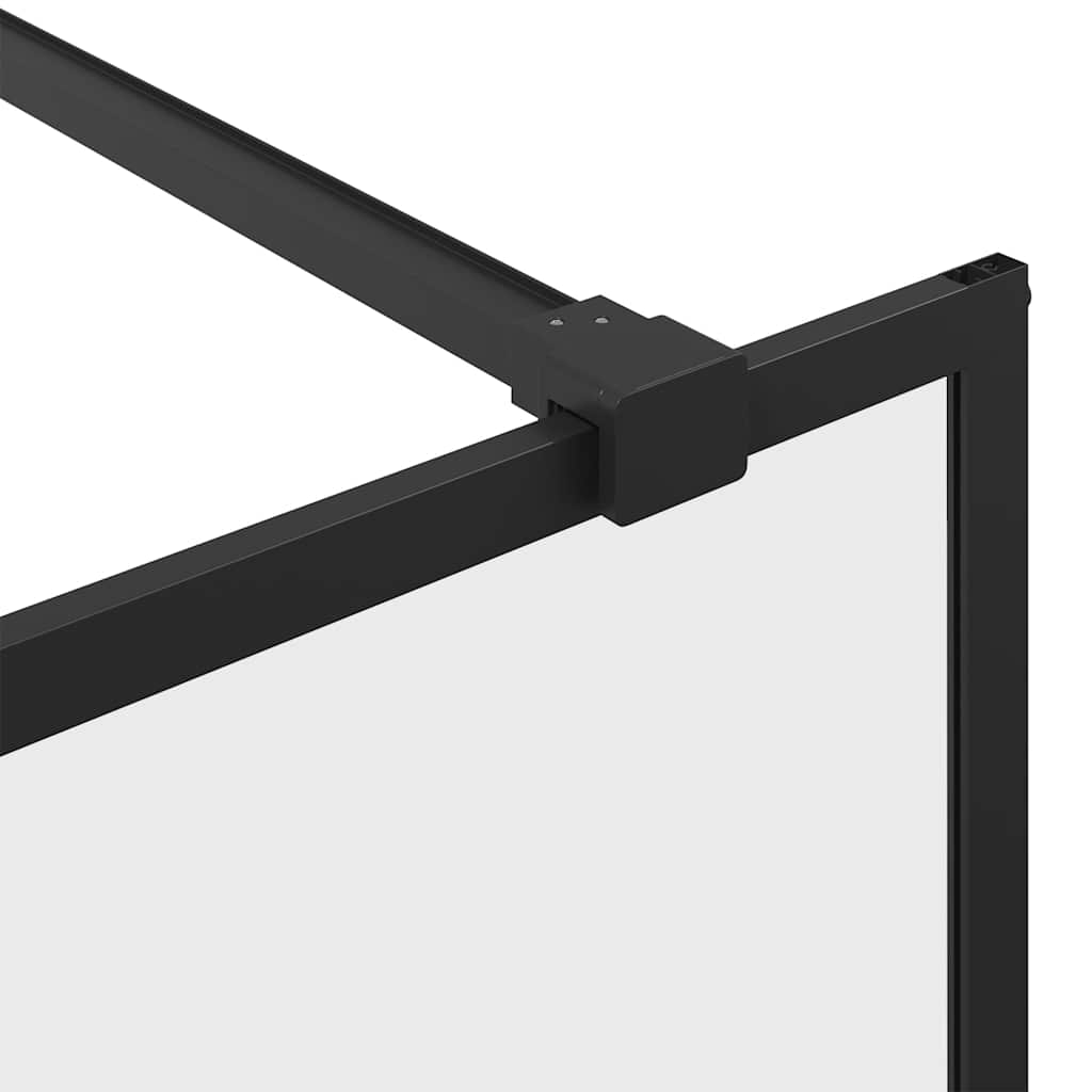 Parete per Doccia Walk-in Vetro Trasparente ESG 90x195 cm Nera - homemem39