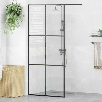 Parete per Doccia Walk-in Vetro Trasparente ESG 90x195 cm Nera | homemem39