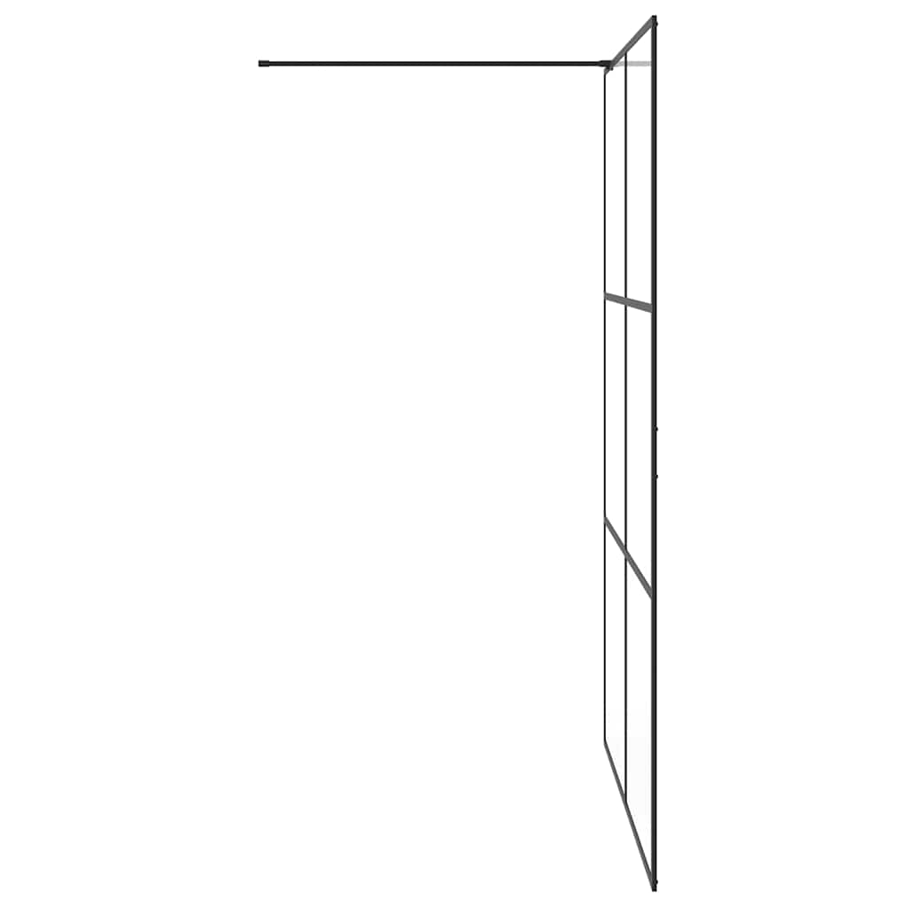 Parete per Doccia Walk-in Vetro Trasparente ESG 140x195cm Nera | homemem39