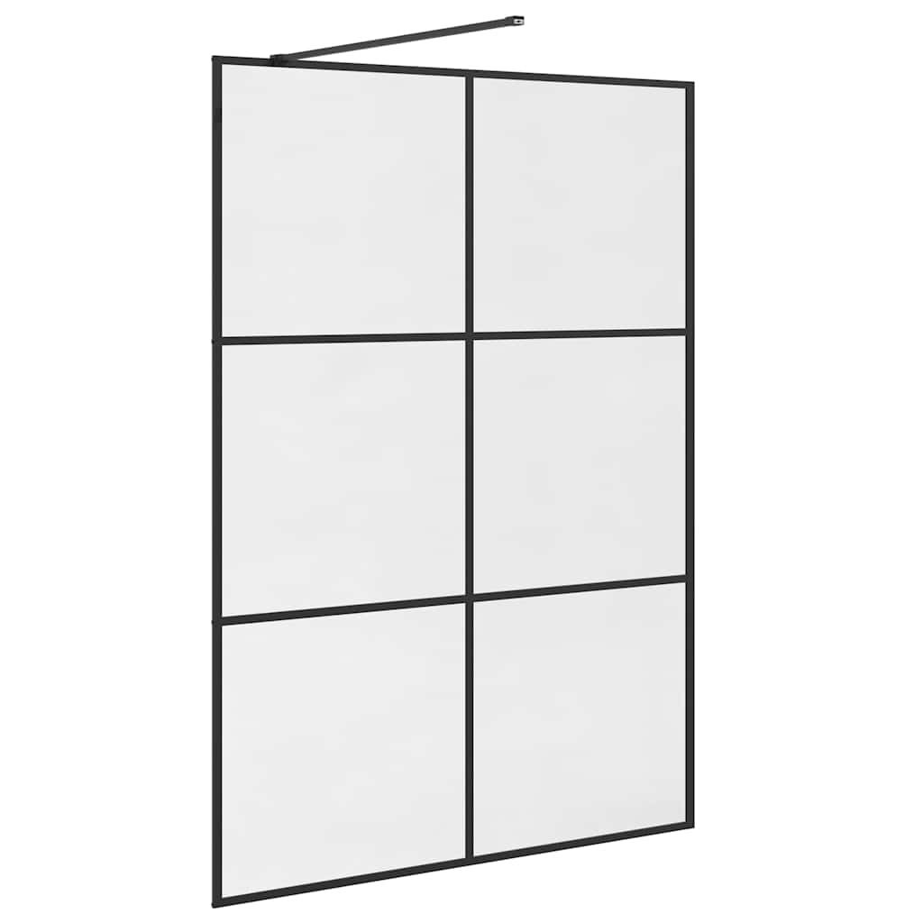 Parete per Doccia Walk-in Vetro Trasparente ESG 140x195cm Nera | homemem39
