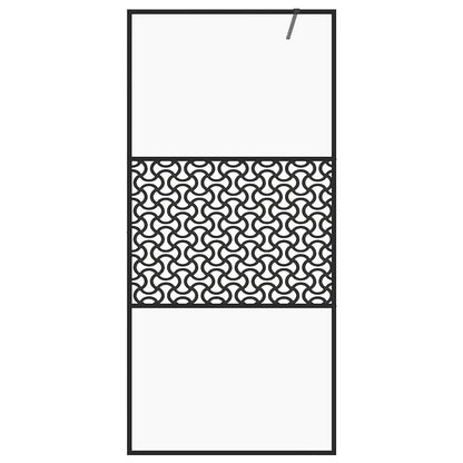 Parete per Doccia Walk-in Vetro Trasparente ESG 80x195 cm Nera
