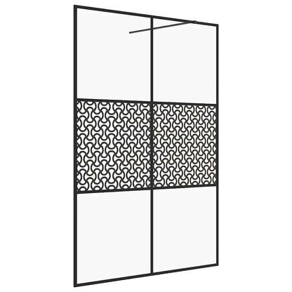 Parete per Doccia Walk-in Vetro Trasparente ESG 140x195cm Nera