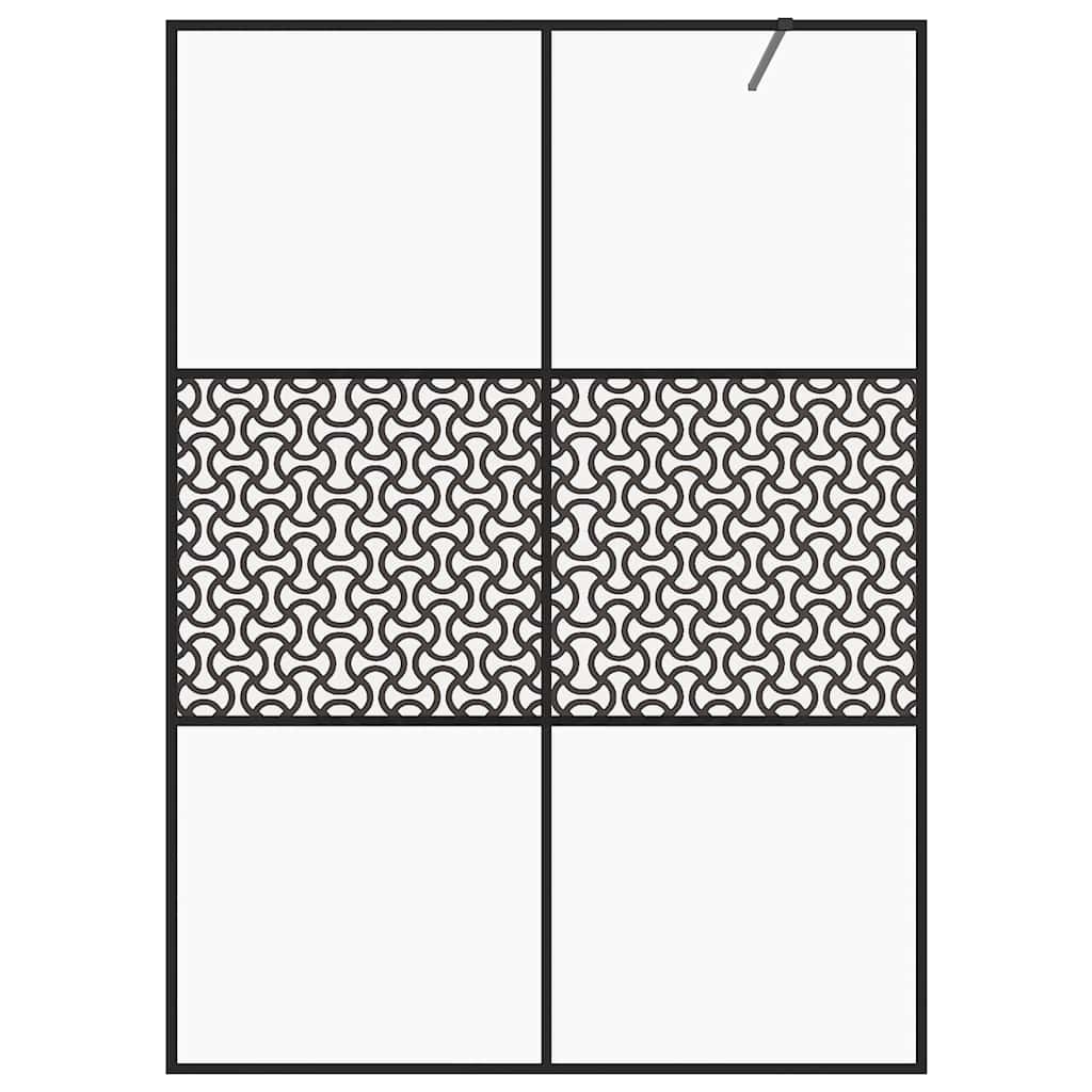 Parete per Doccia Walk-in Vetro Trasparente ESG 140x195cm Nera