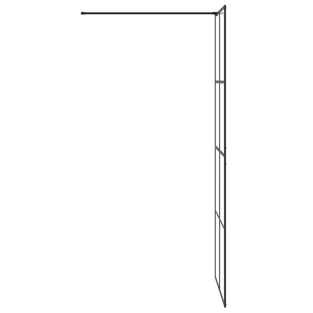 Parete per Doccia Walk-in Vetro Trasparente ESG 80x195 cm Nera - homemem39