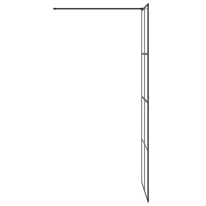 Parete per Doccia Walk-in Vetro Trasparente ESG 80x195 cm Nera - homemem39