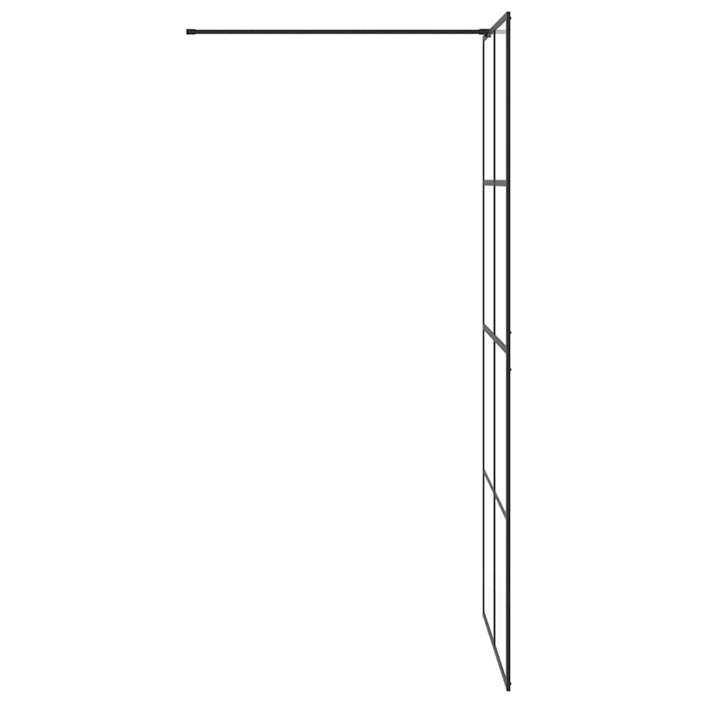 Parete per Doccia Walk-in Vetro Trasparente ESG 90x195 cm Nera - homemem39