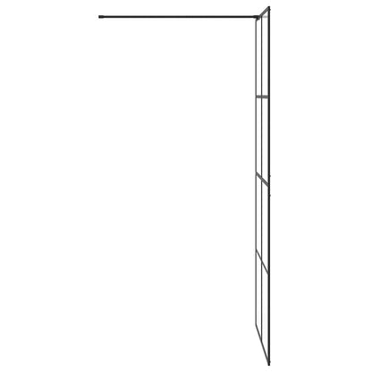 Parete per Doccia Walk-in Vetro Trasparente ESG 90x195 cm Nera - homemem39