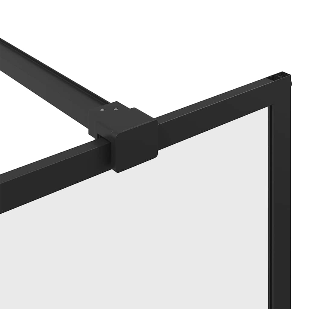 Parete per Doccia Walk-in Vetro Trasparente ESG 90x195 cm Nera - homemem39