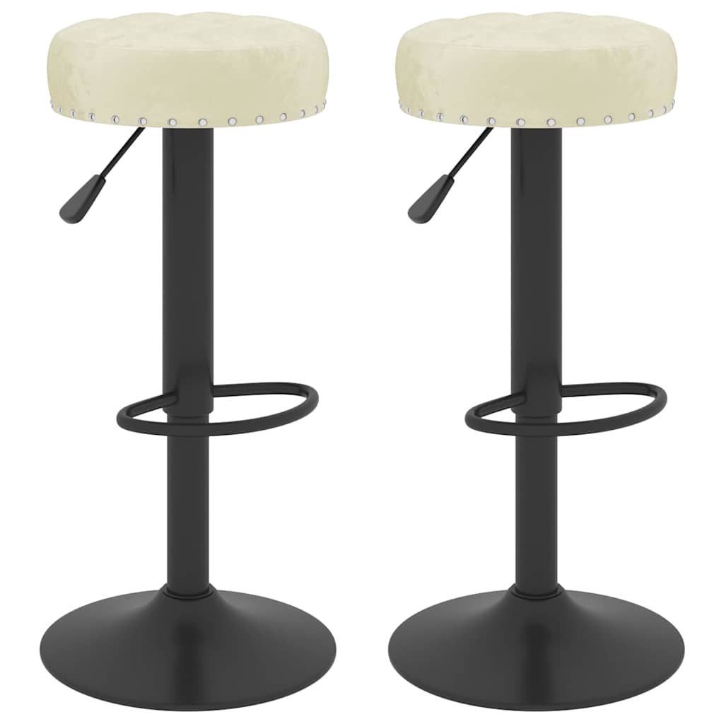 Sedie da Bar 2 pz Crema in Velluto | homemem39