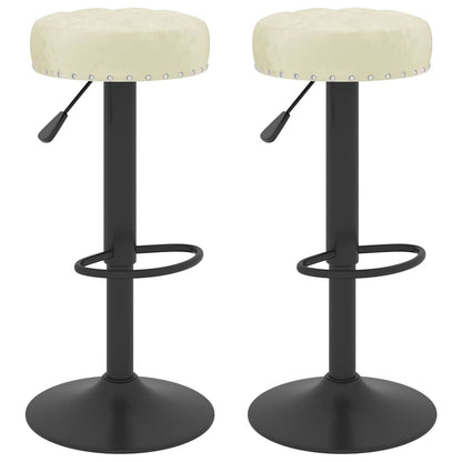 Sedie da Bar 2 pz Crema in Velluto | homemem39