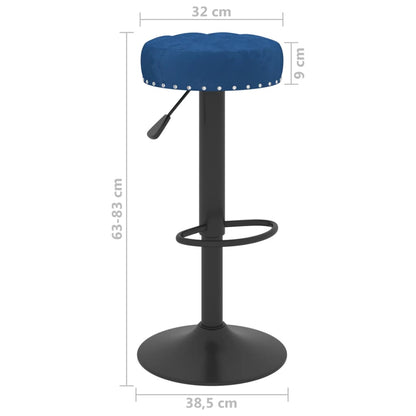 Sgabelli da Bar 2 pz Blu in Velluto | homemem39