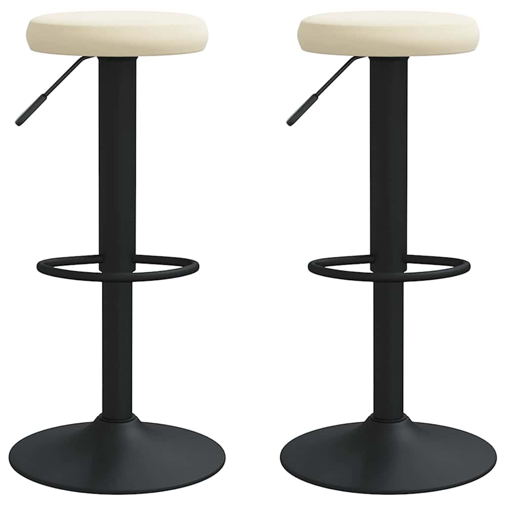 Sedie da Bar 2 pz Crema in Velluto | homemem39