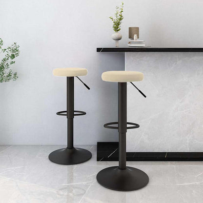 Sedie da Bar 2 pz Crema in Velluto | homemem39