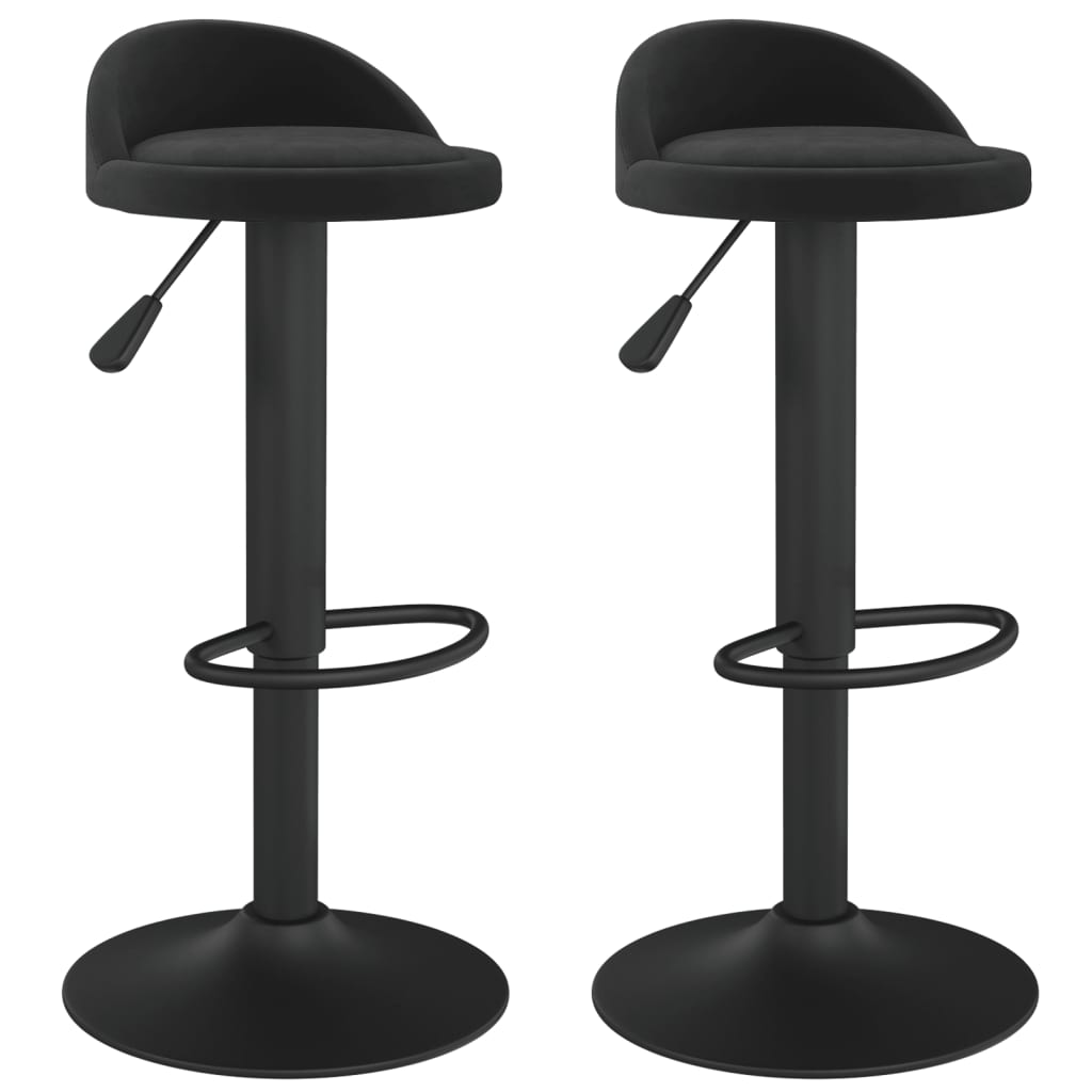 Sgabelli da Bar 2 pz in Velluto Nero | homemem39